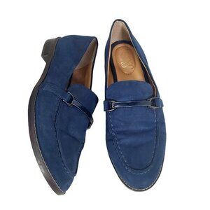FRANCO SARTO Womens loafer SZ 6 'Harrison' blue‎ horsebit dark academia fabric